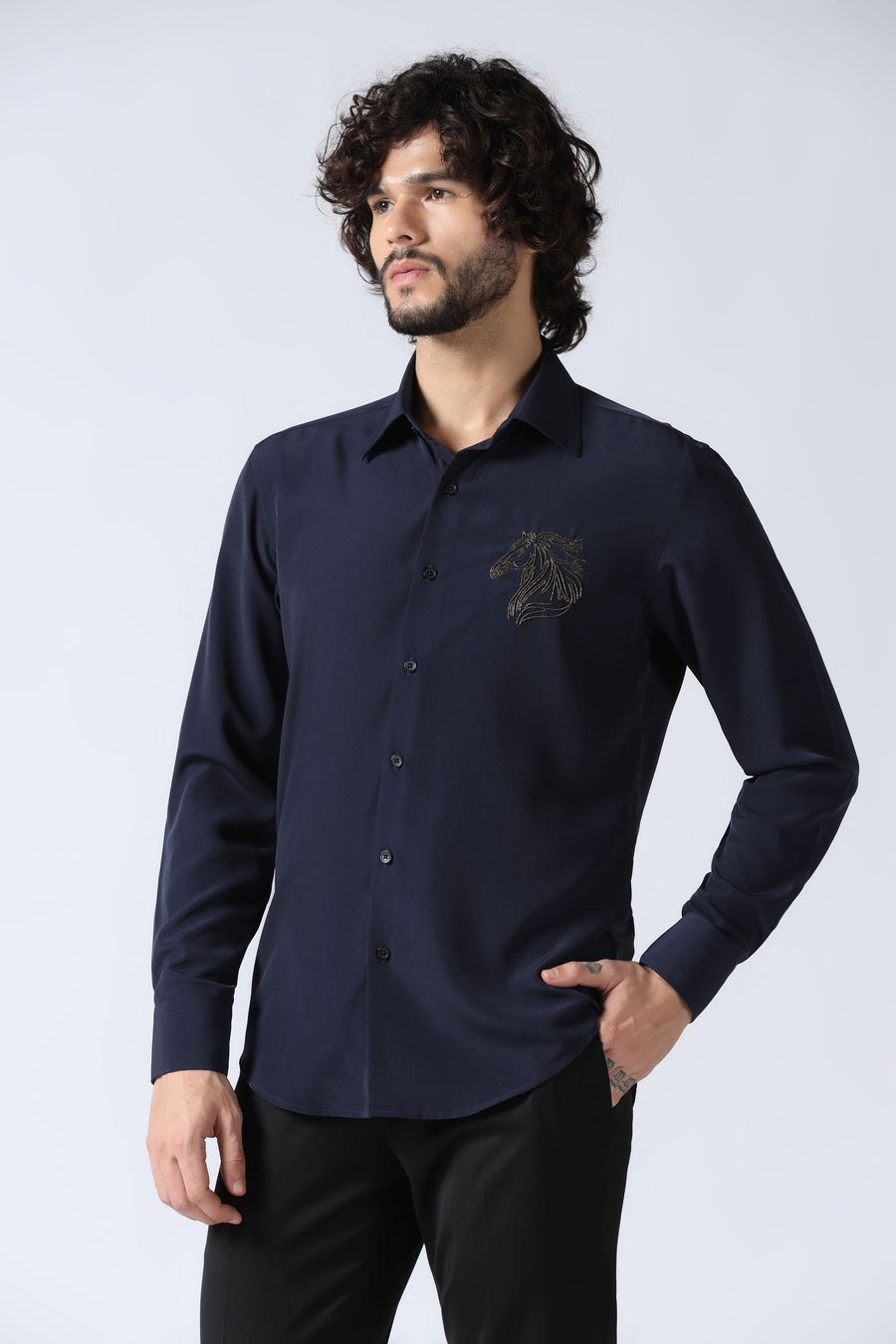 Navy Motif Shirt