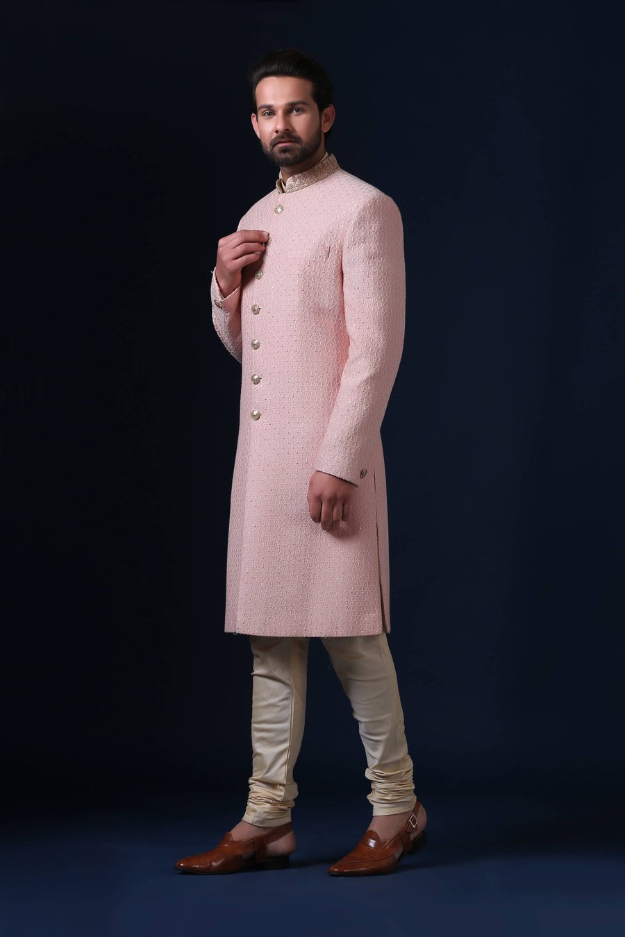 Pink Embroidered Indo-Western