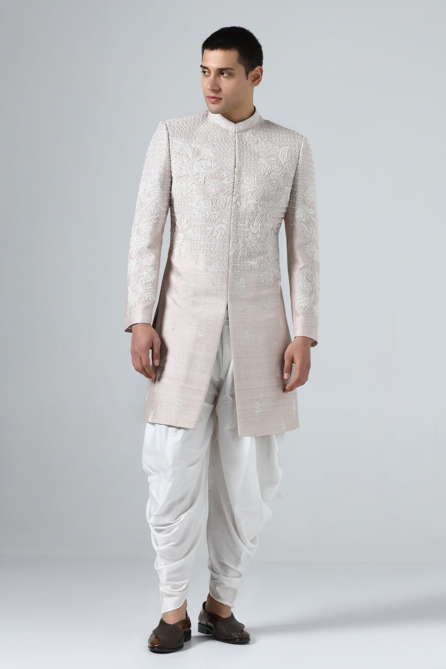 Subtle Peach Indowestern