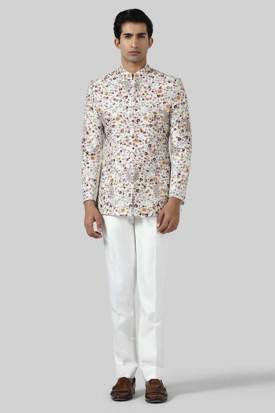 Ivory Multicolour Bandhgala