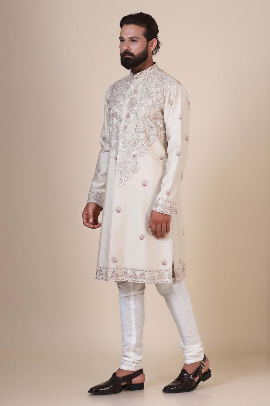 Front Open Embroidered Kurta Pajama