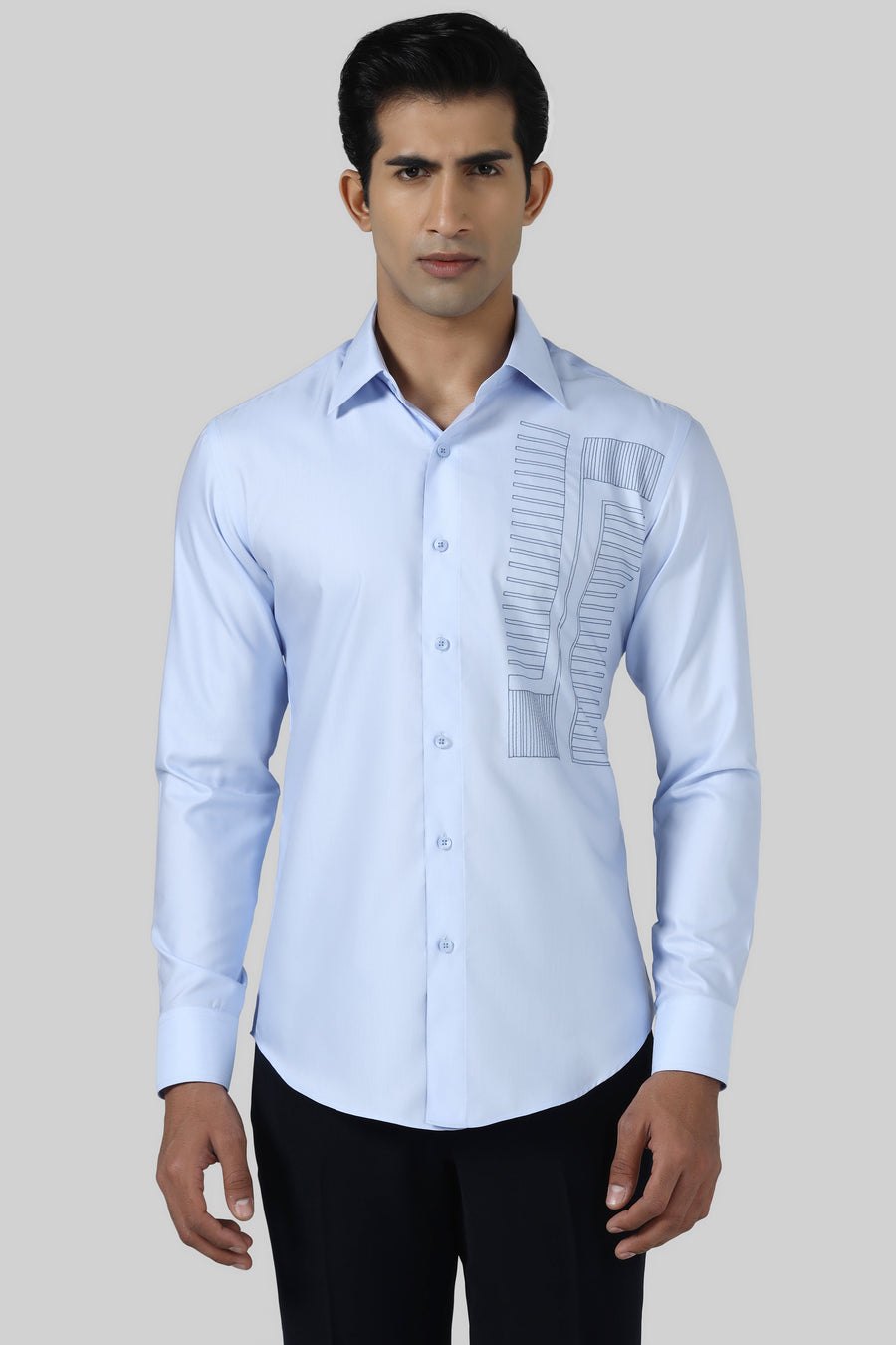 Blue Embroidered Shirt