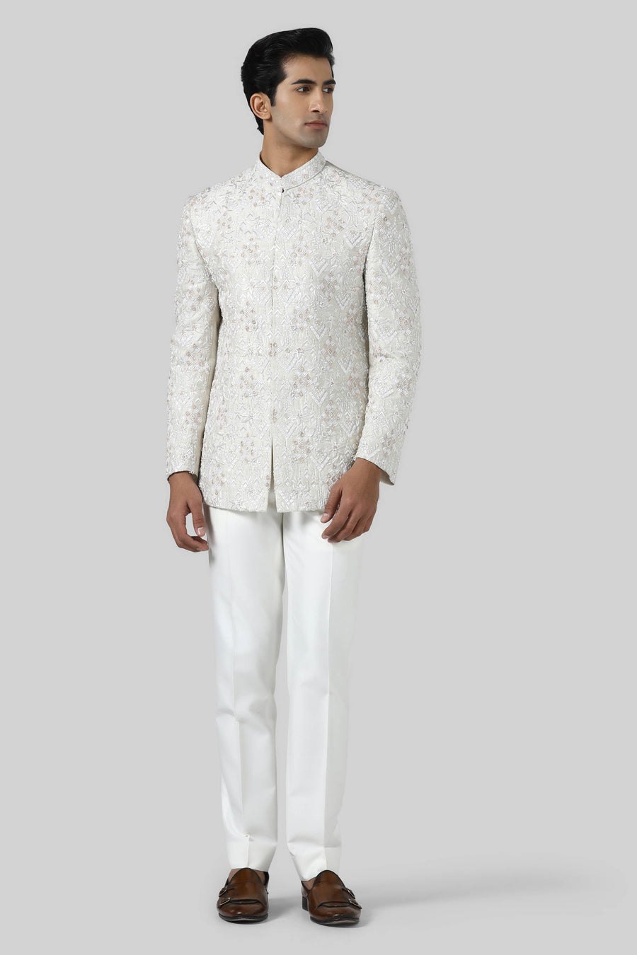 Ivory Embroidered Bandhgala