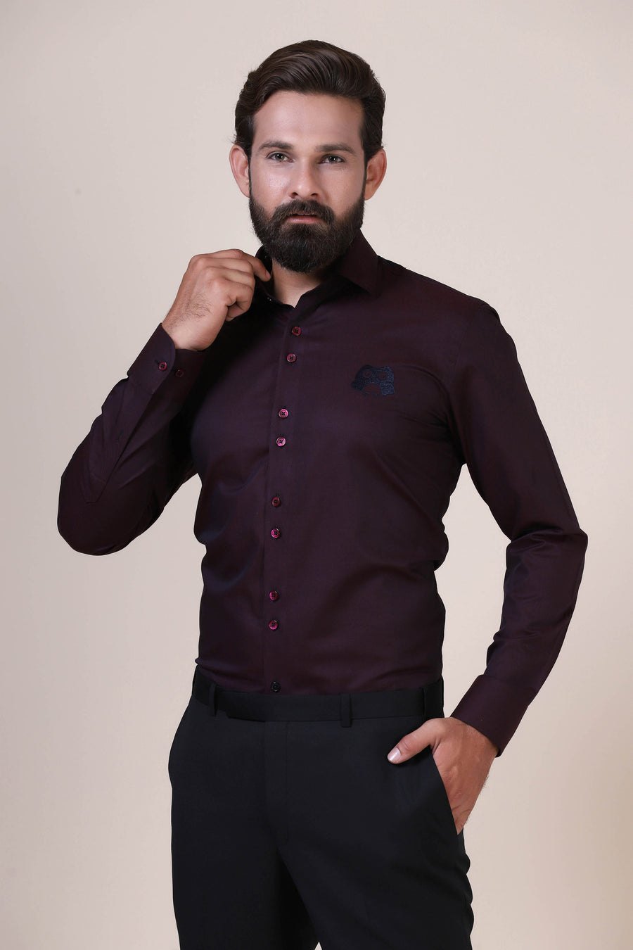 Wine Shirt with Owl Motif