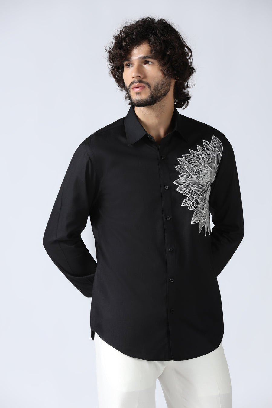Black Floral Shirt
