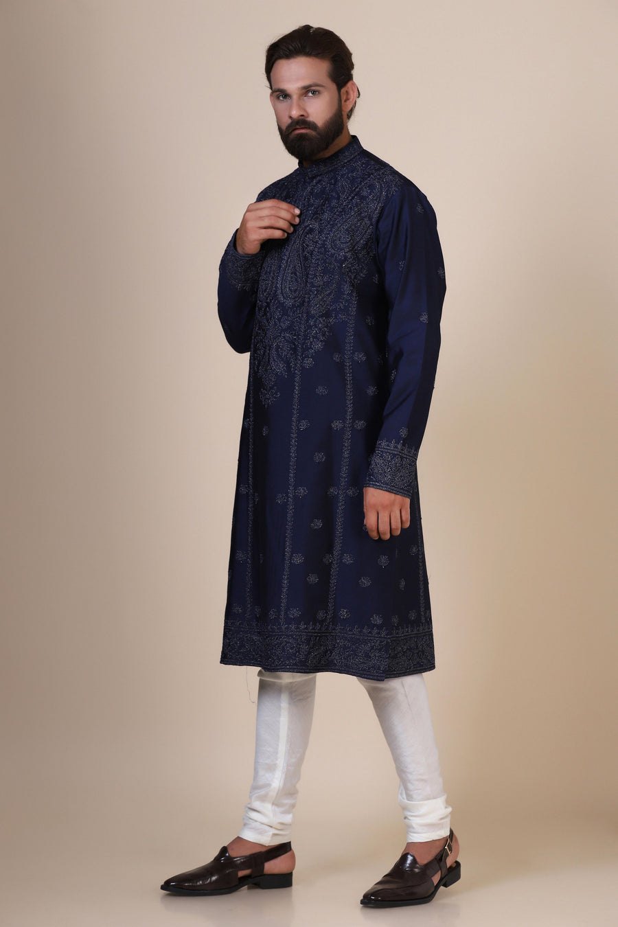 Blue Embroidered Kurta Pajama