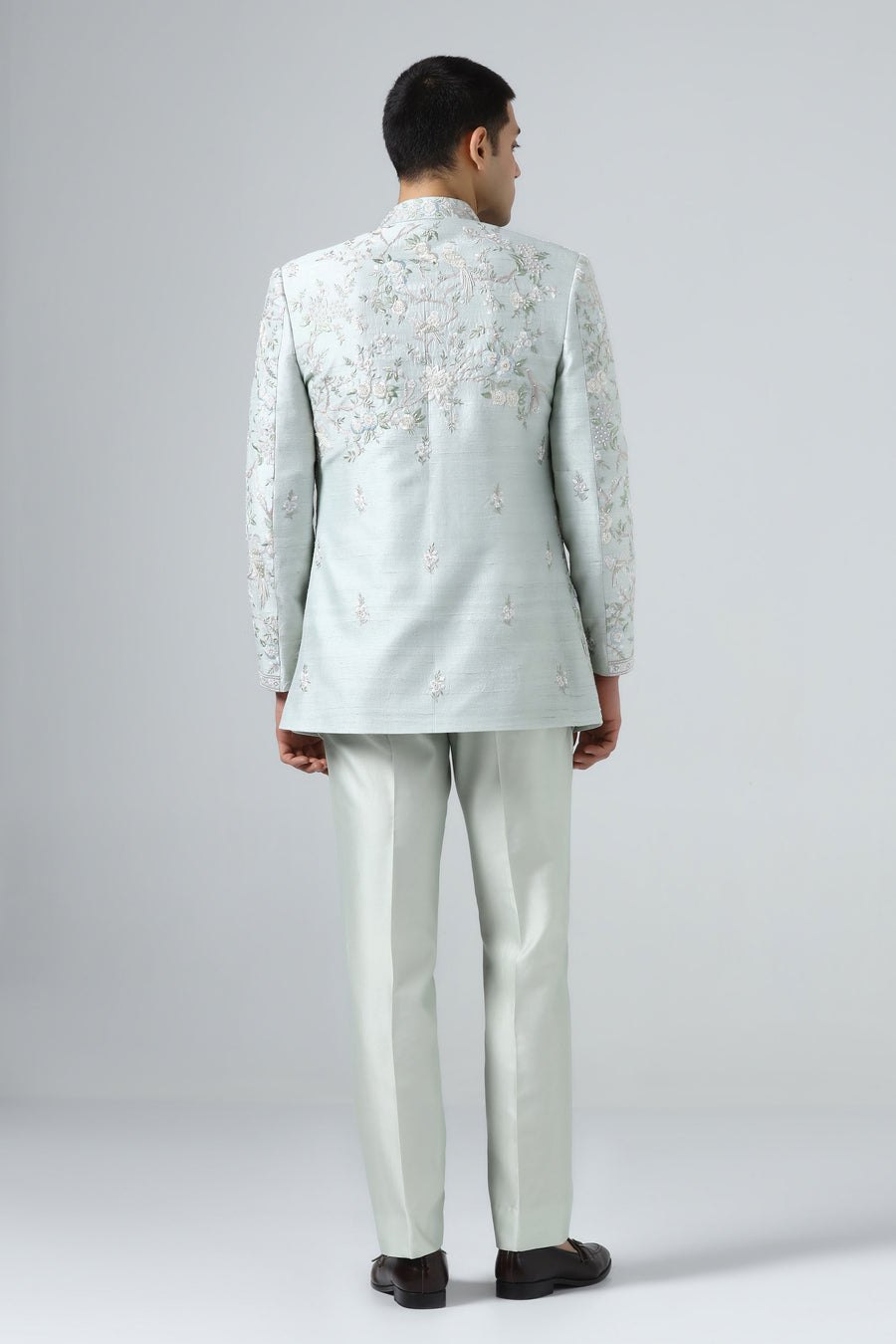 Mint Floral Bandhgala