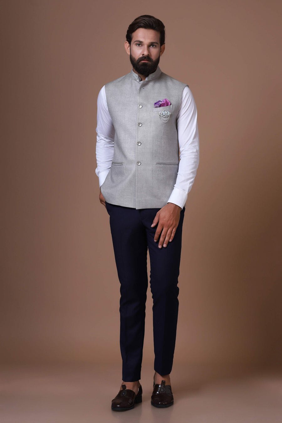 Light Grey Silk Jacket