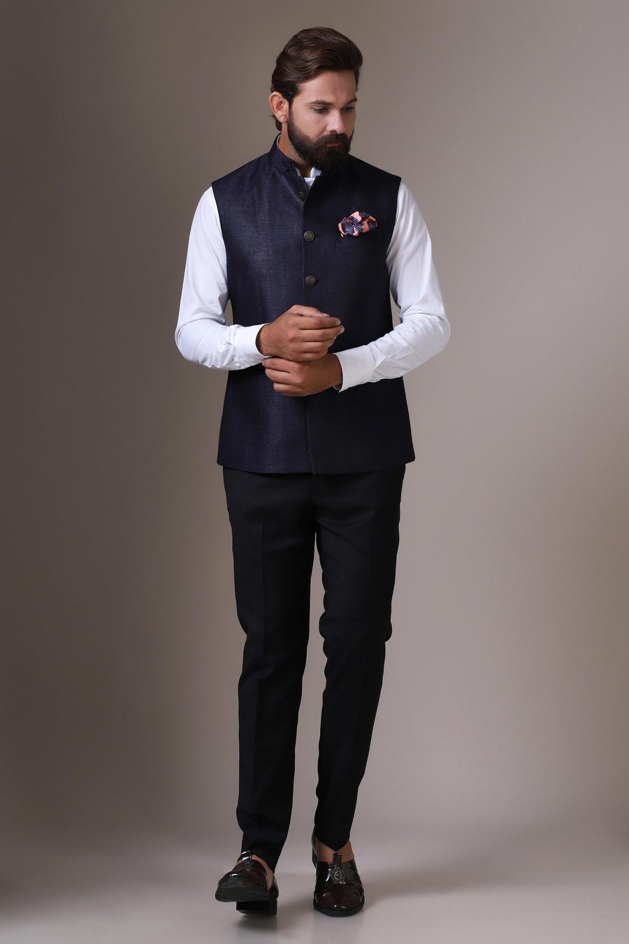 Navy Silk Jacket