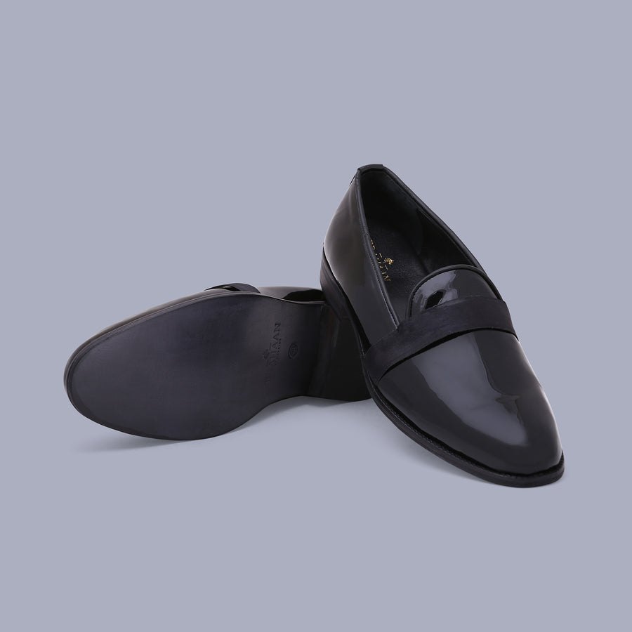 Black Panelled Loafers