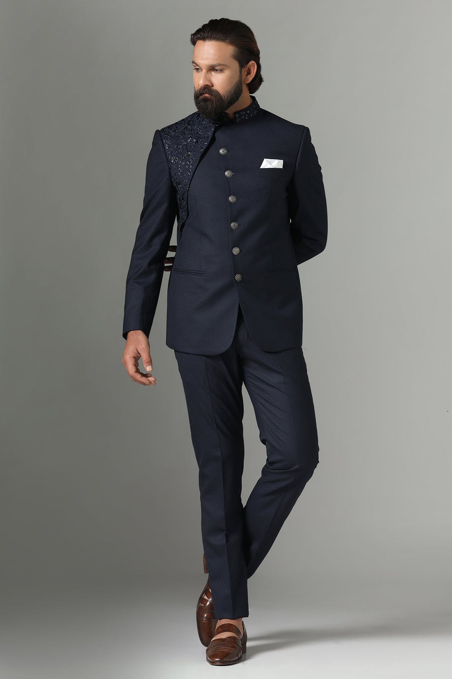 Midnight Blue Bandhgala