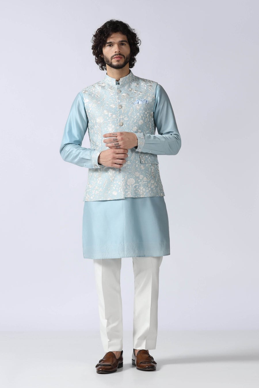 Sky Blue Jacket Set