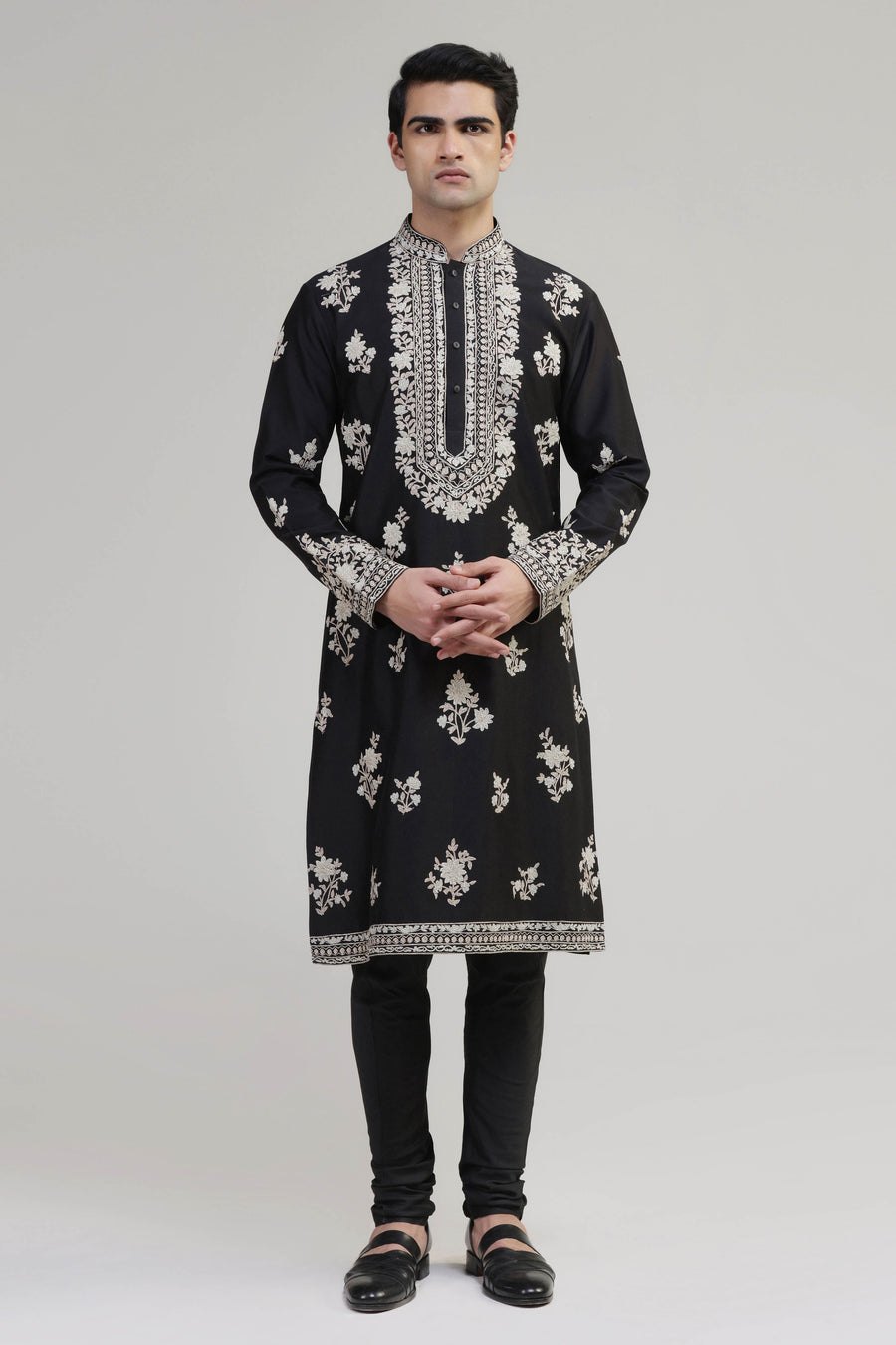 Black Embroidered Kurta Pajama
