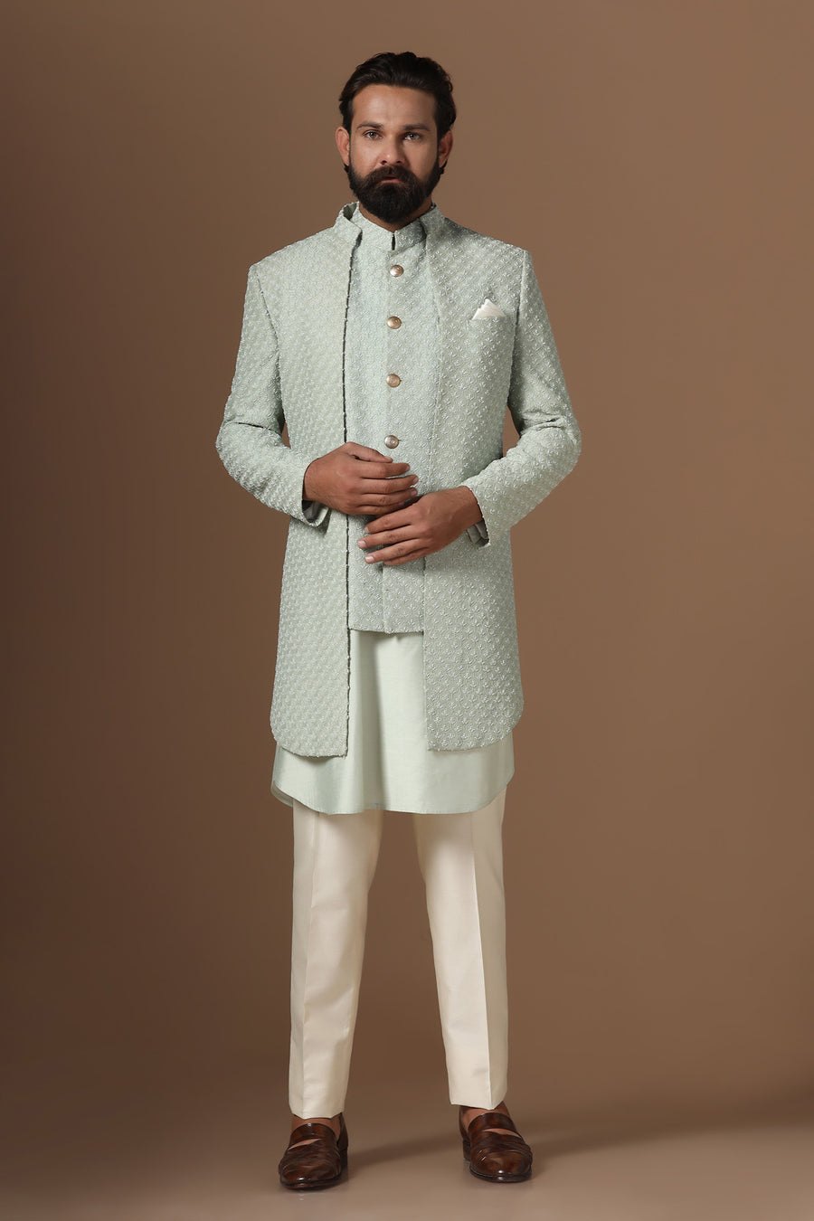 Pistachio Green Indo-western
