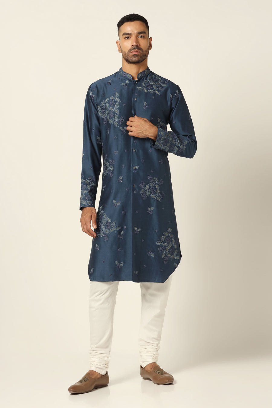Blue Embroidered Kurta Pajama