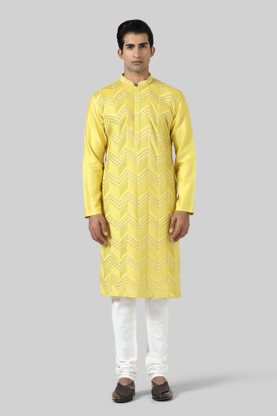 Yellow Pintuck Kurta Set