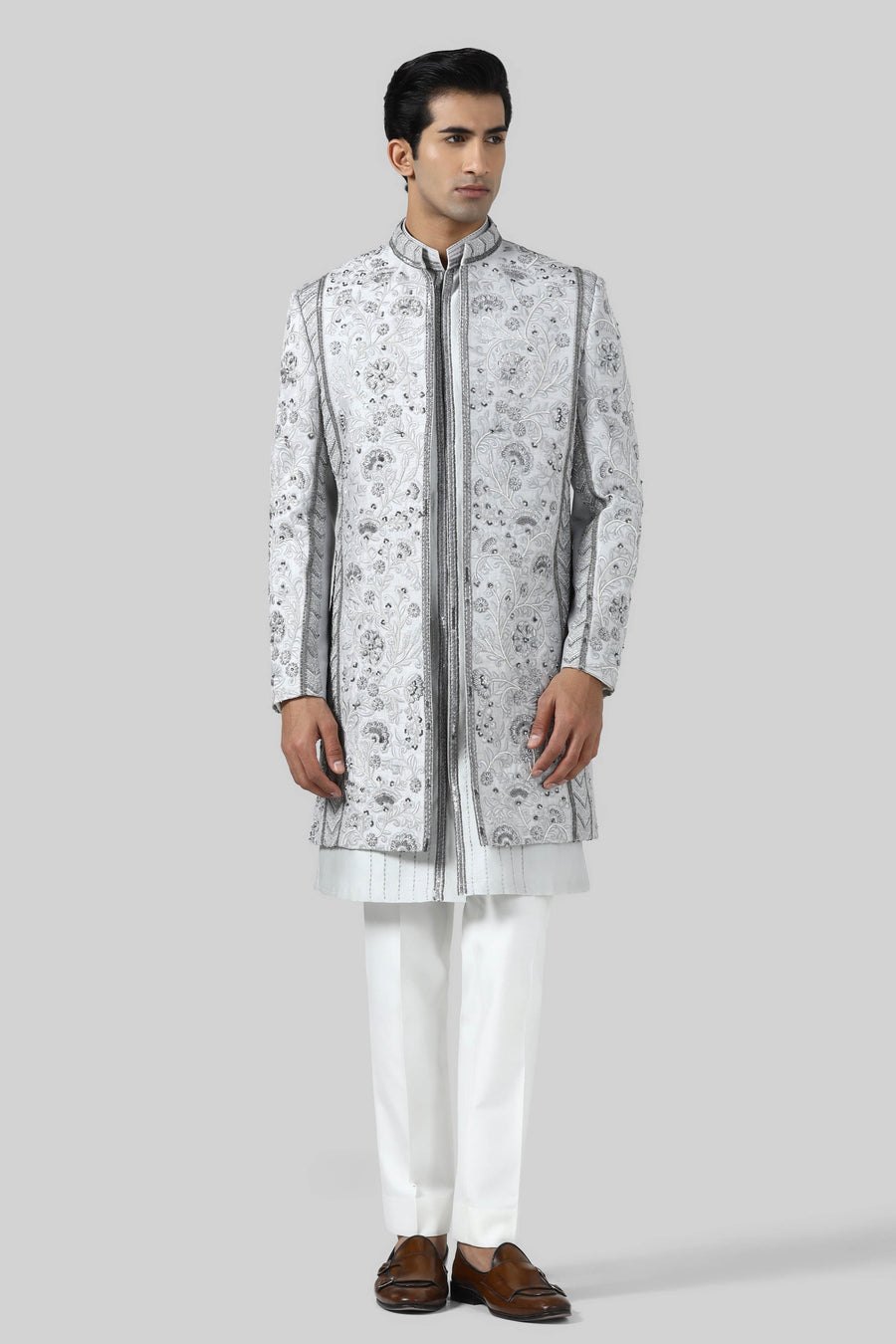 Slate Grey Indowestern