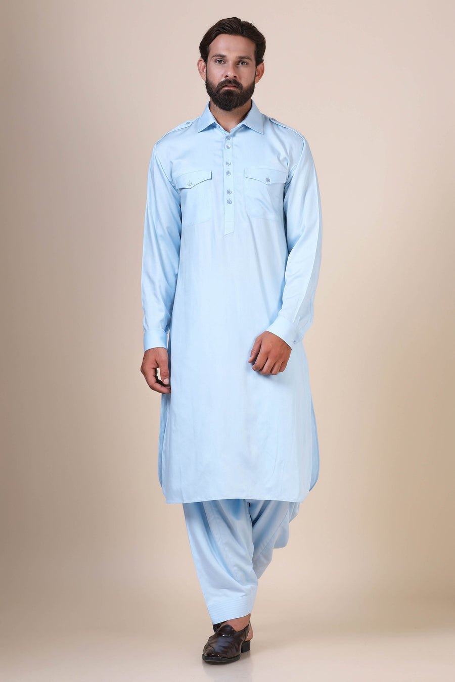 Light Blue Pathani Suit