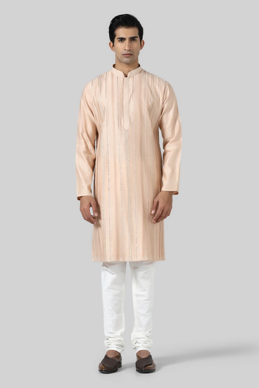 Peach Pintuck Kurta Set