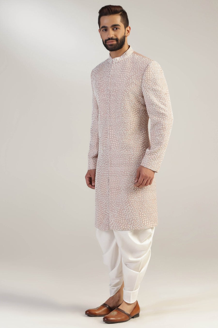 Pink Embroidered Indowestern