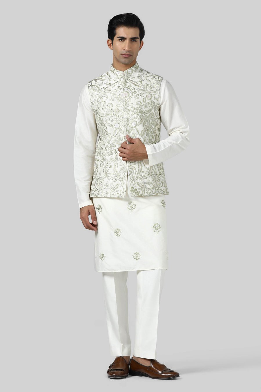 Mehendi Green Jacket Set