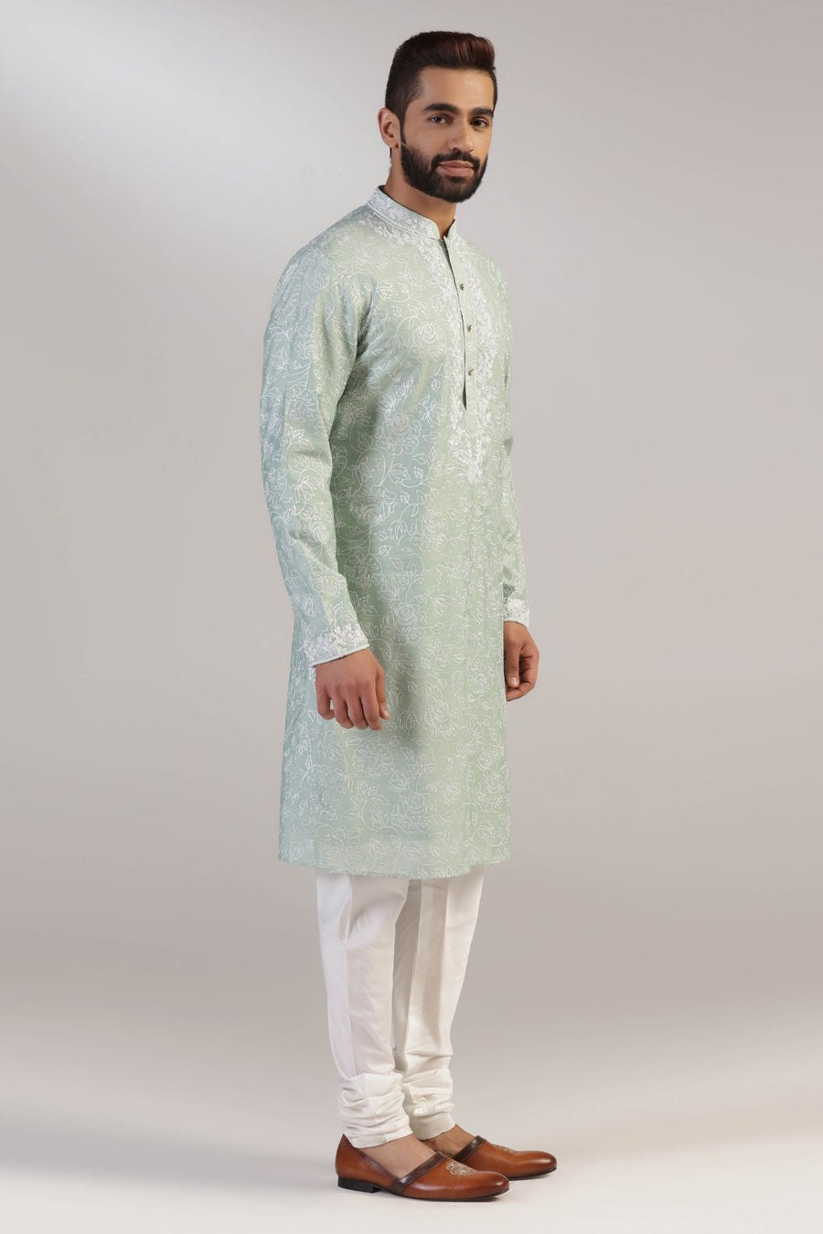 Green Embroidered Kurta Pajama