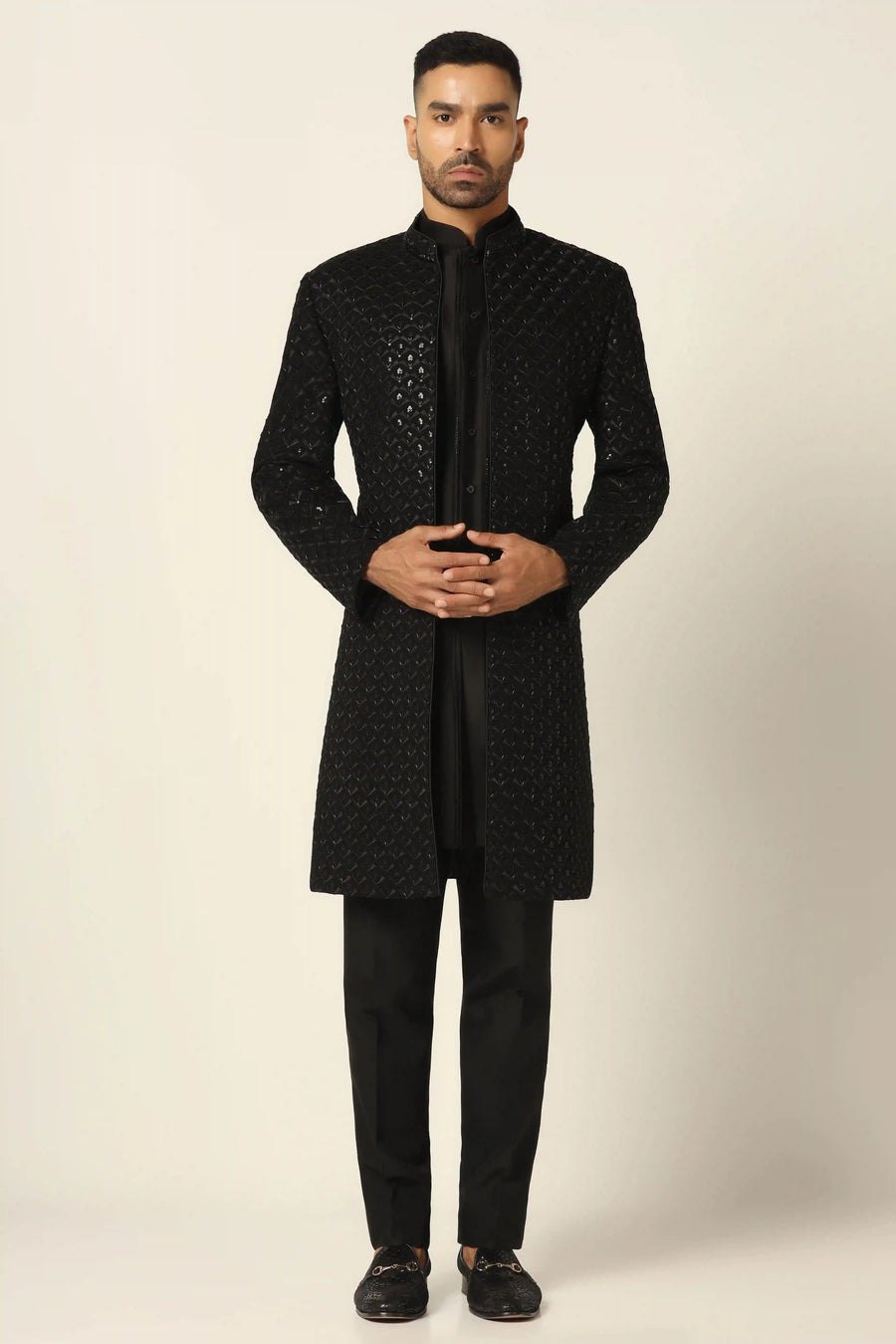 Navy Indo-western with Embroidery
