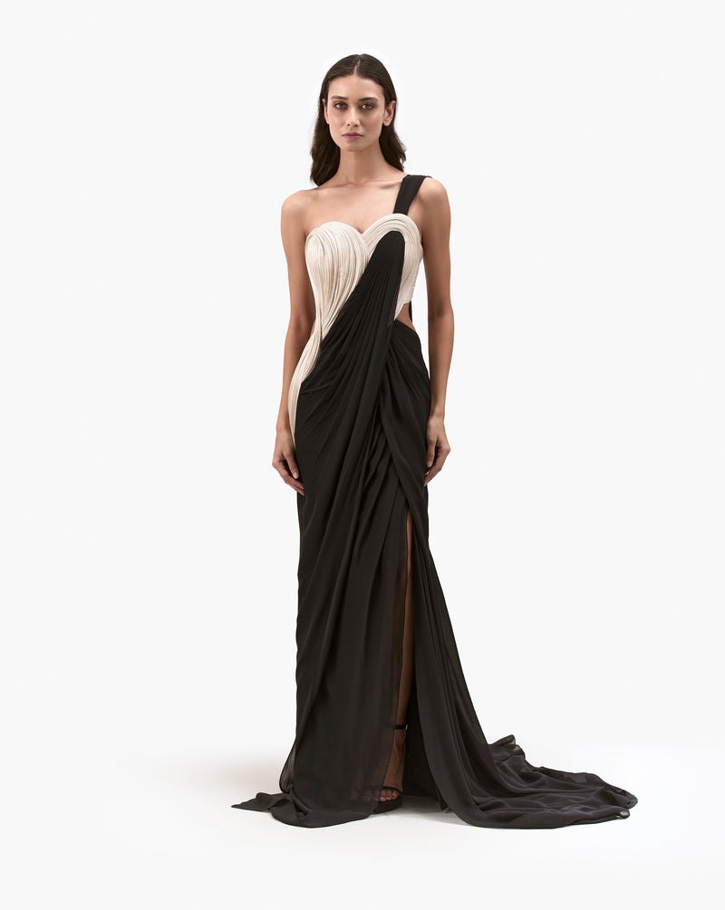 The Corset Drape Saree Gown