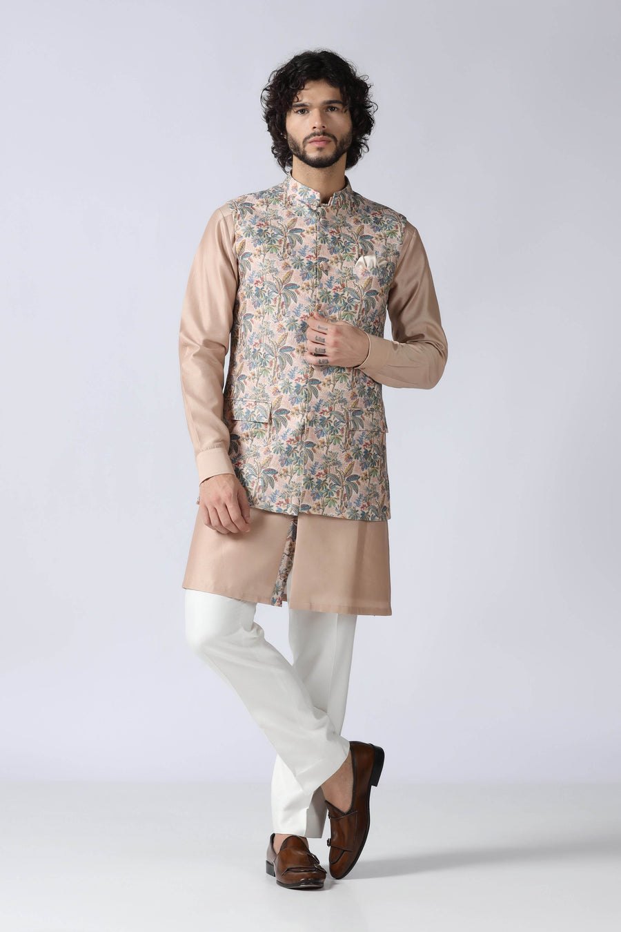 Beige Jacket Set