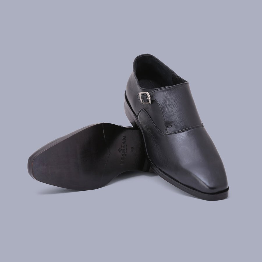 Black Single Monk Strap