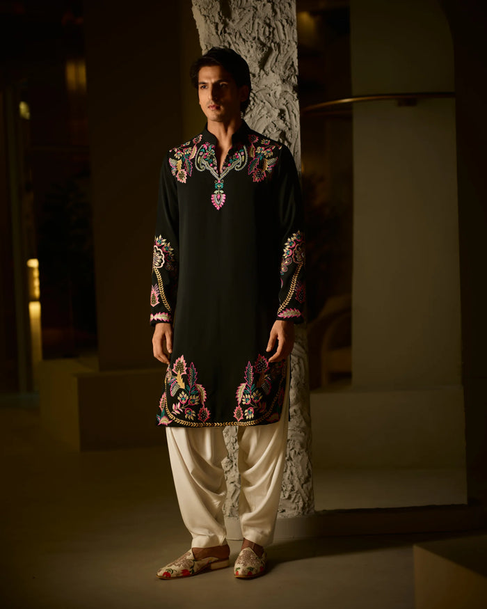 Emerald Green With Multiwork Kurta Set