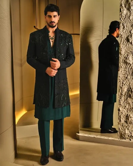 Midnight Emerald Indo Western