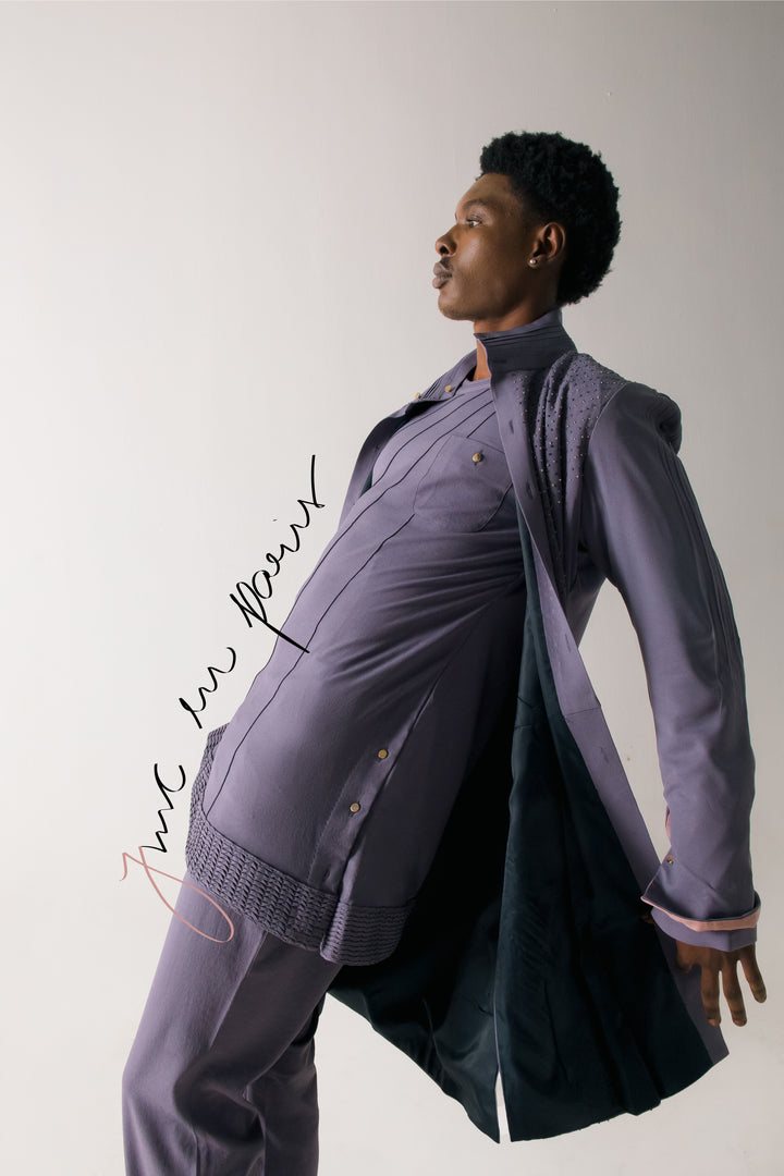 English Purpul Overcoat Set