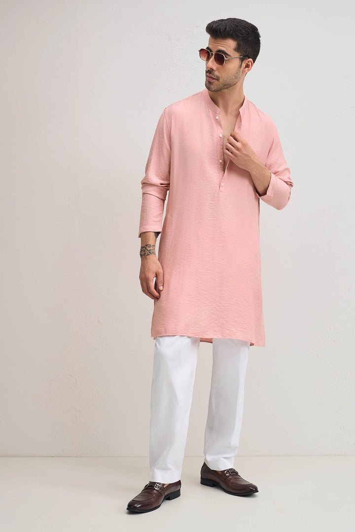 Gulab-e-basanti Kurta - Salmon Pink