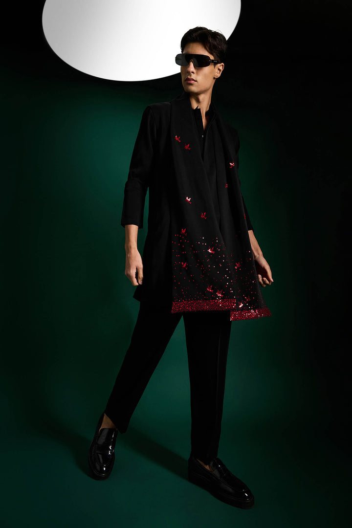 Speckled Birds Hand Embroidered Designer Shawl
