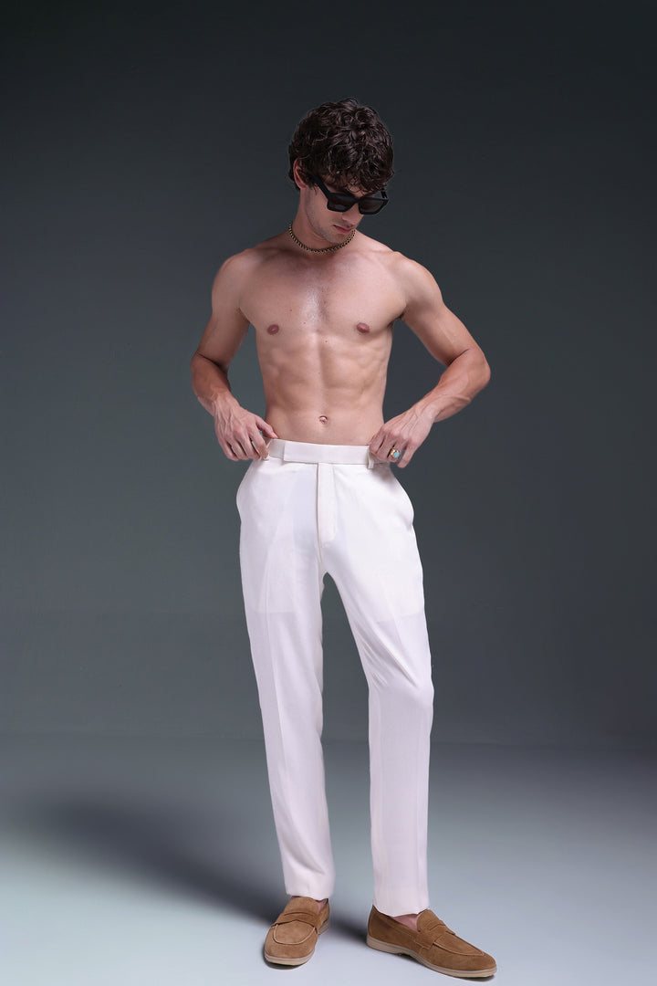 Slim Fit Trousers - Ivory