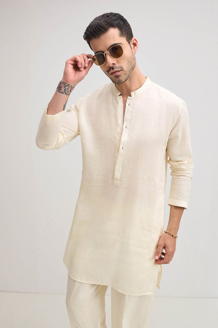 Irish Linen Kurta - Ivory
