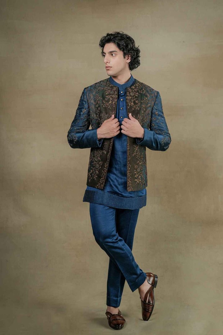 Teal & Brown Short Jacket