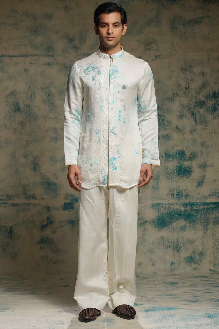 IVORY MARBLE DYED KURTA SET