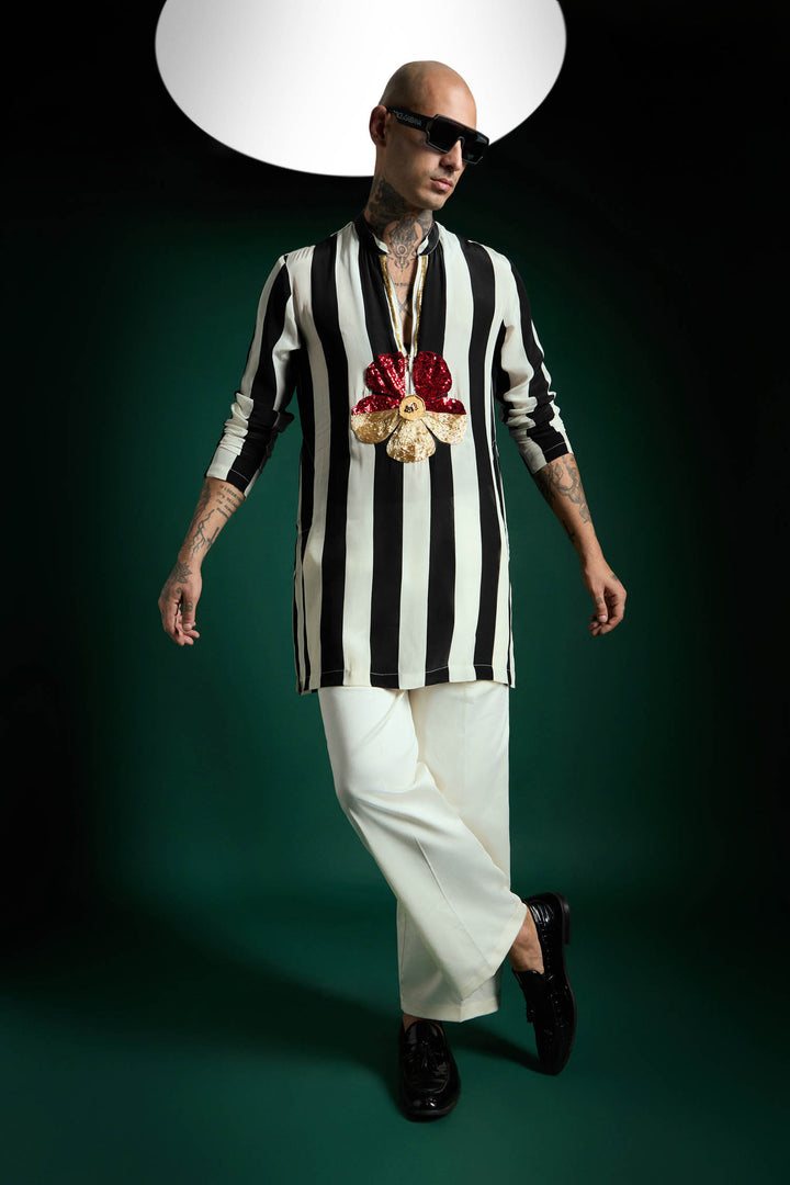 Ascend Hand Embroidered Designer Kurta - Black