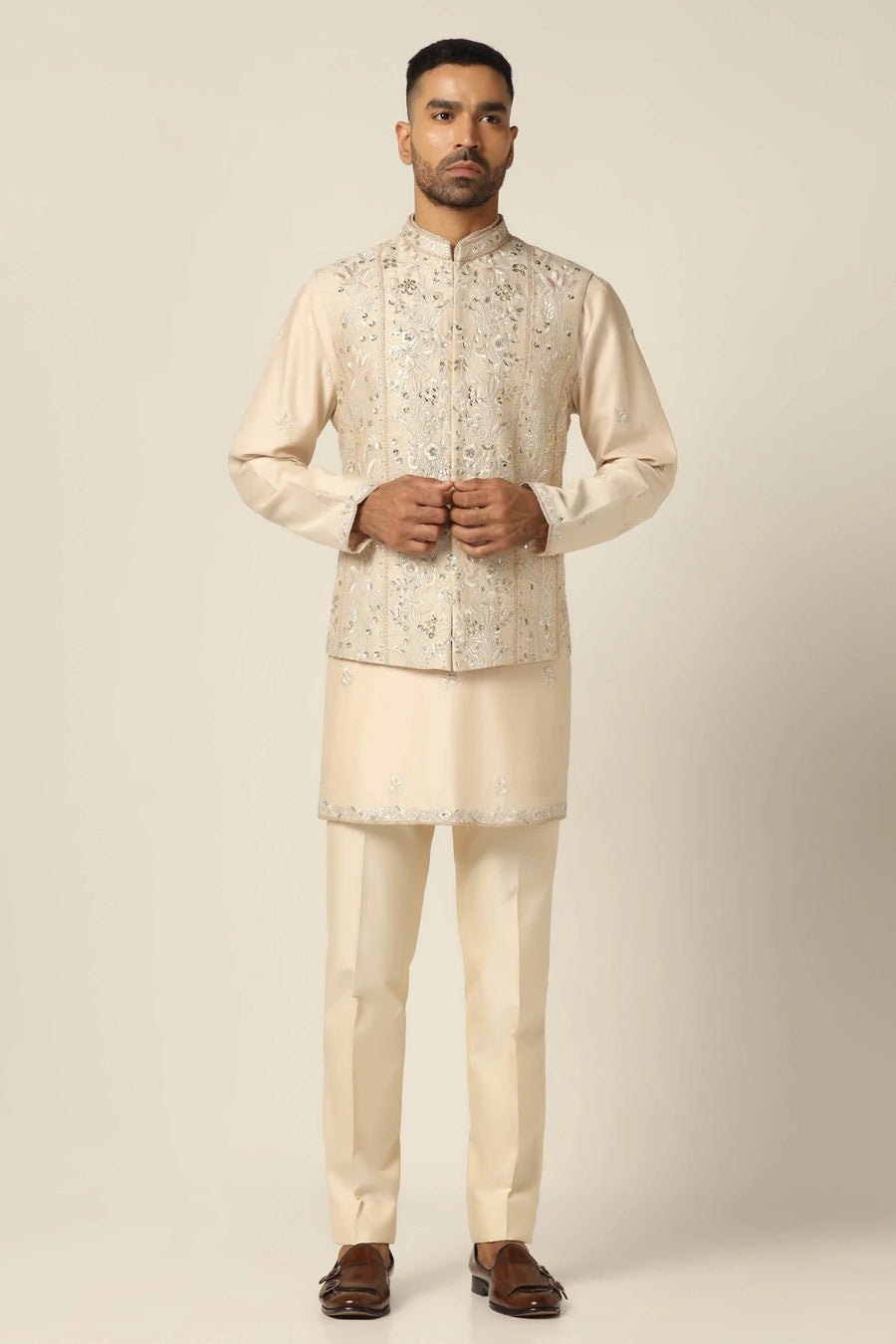 Off-white Nehru Jacket Set